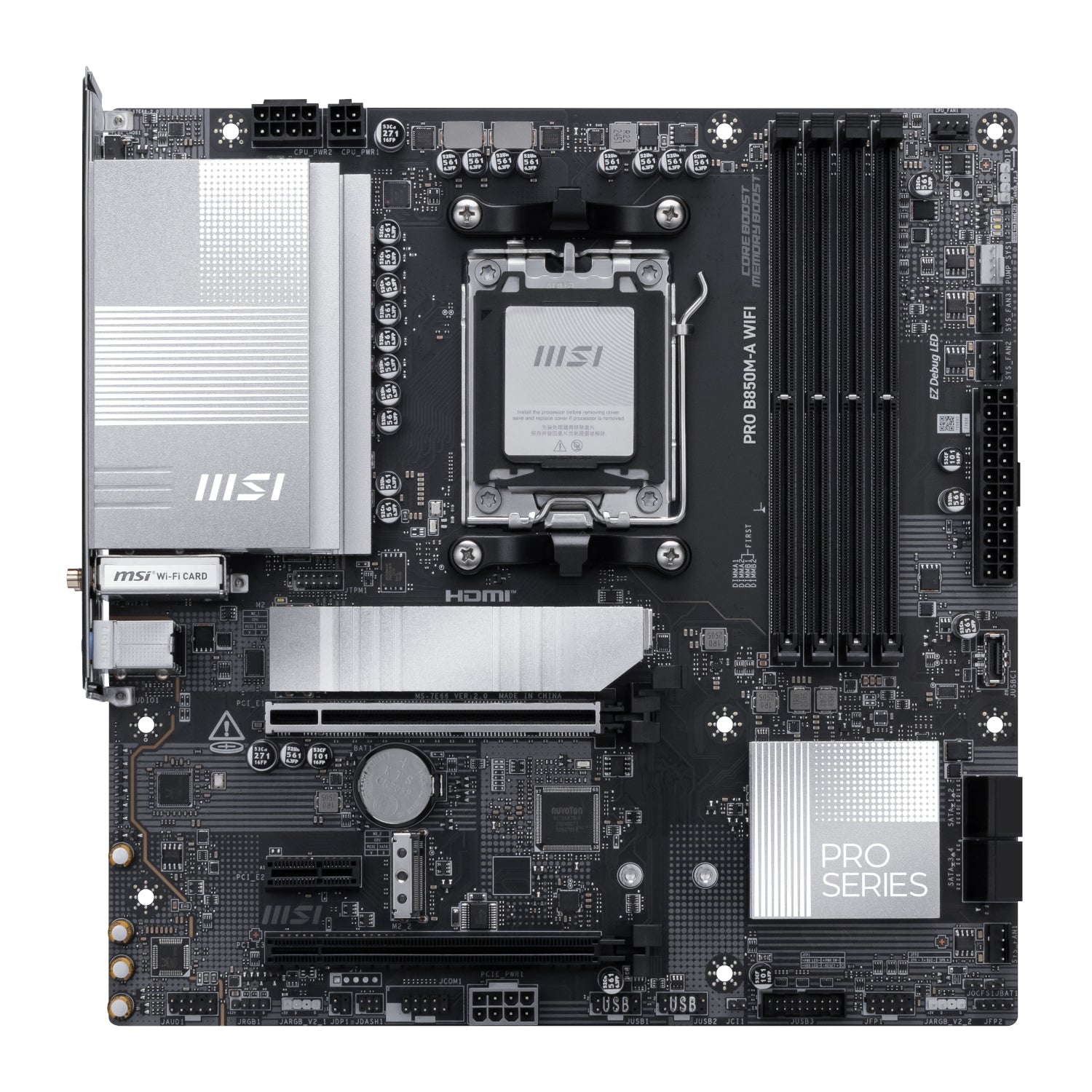 MSI PRO B850M-A WIFI AM5 DDR5 M-ATX Motherboard | dynacor.co.za