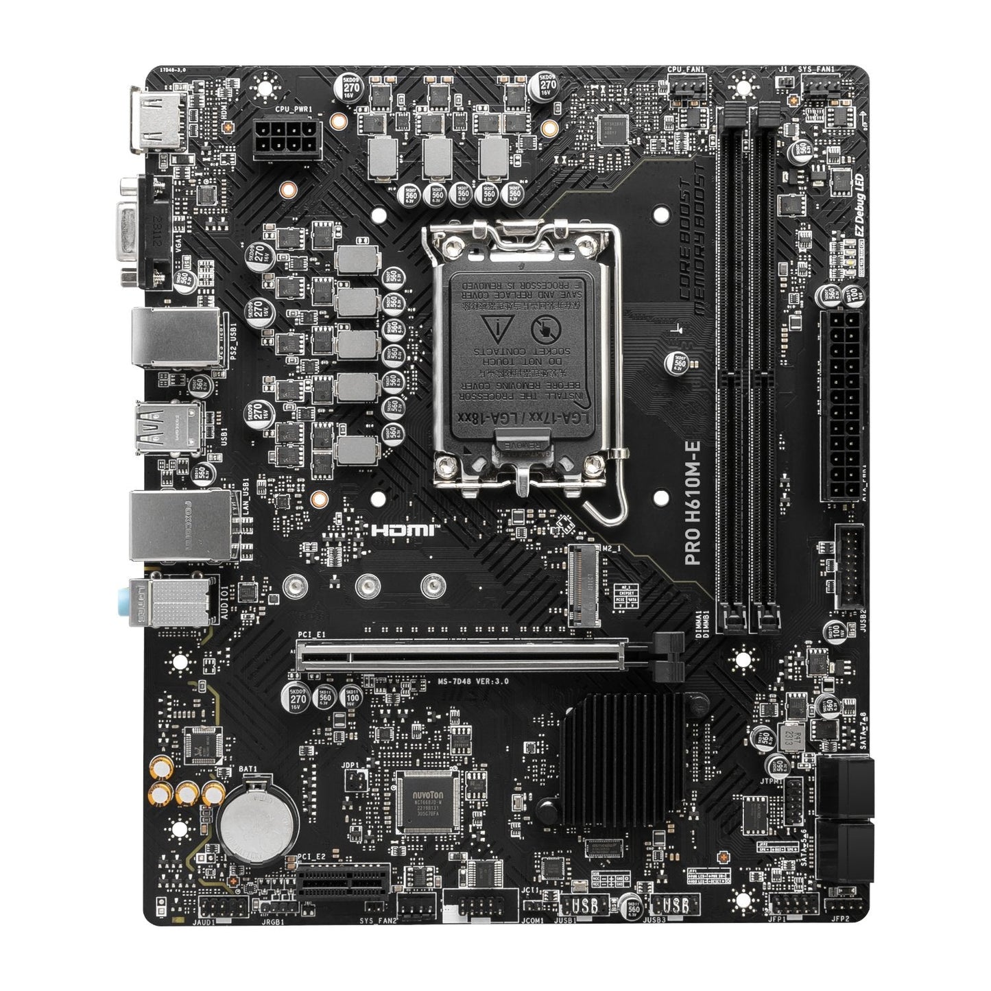 MSI PRO H610M-E Intel LGA1700 DDR5 M-ATX Motherboard | dynacor.co.za