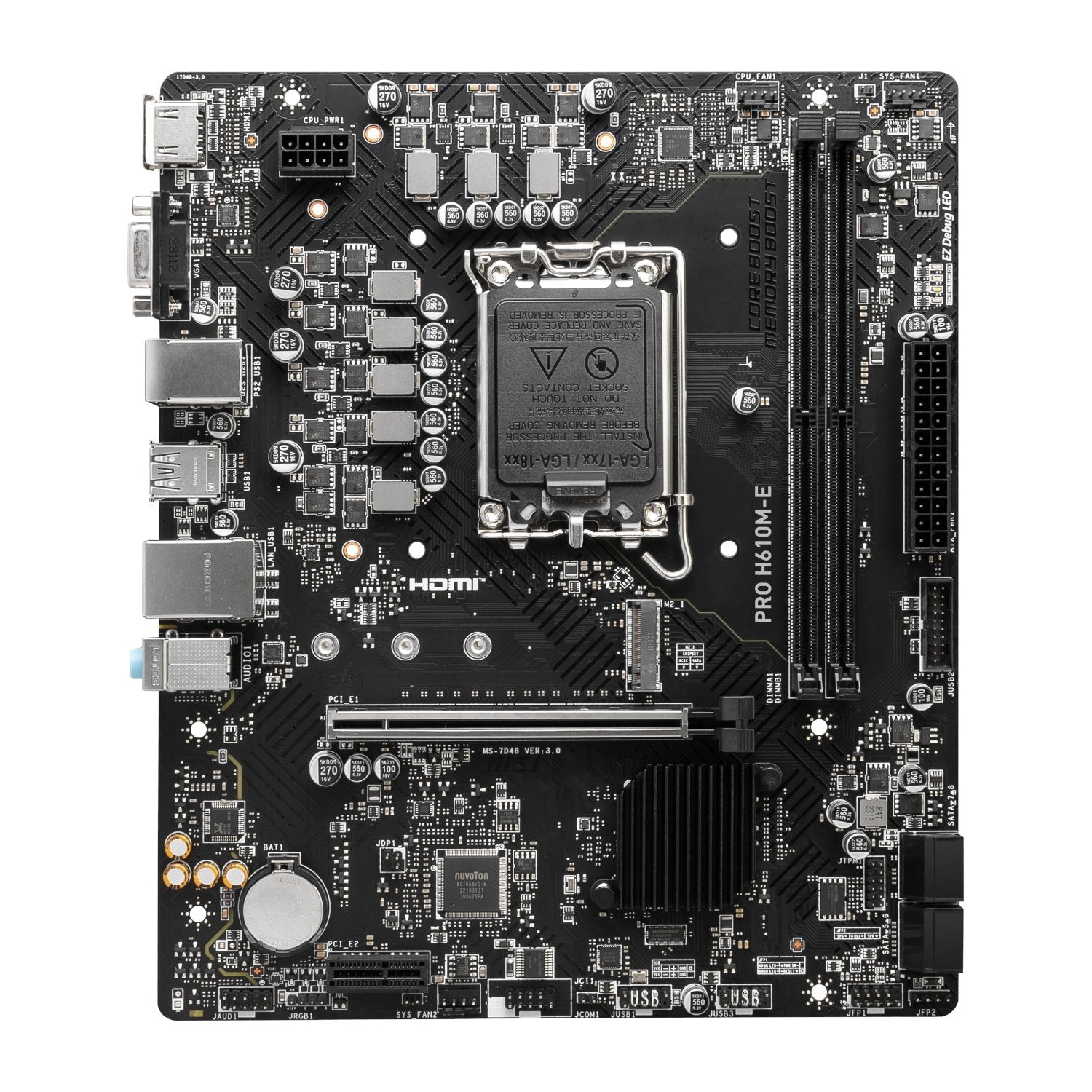 MSI PRO H610M-E Intel LGA1700 DDR5 M-ATX Motherboard | dynacor.co.za