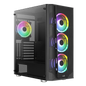 Aerocool Prism ARGB Black Mid tower case - 120mm ARGB Fan x 4; 6-port ARGB control hub - ATX - 2x 2.5'' or 2x3.5'' - 360 Radiato | dynacor.co.za