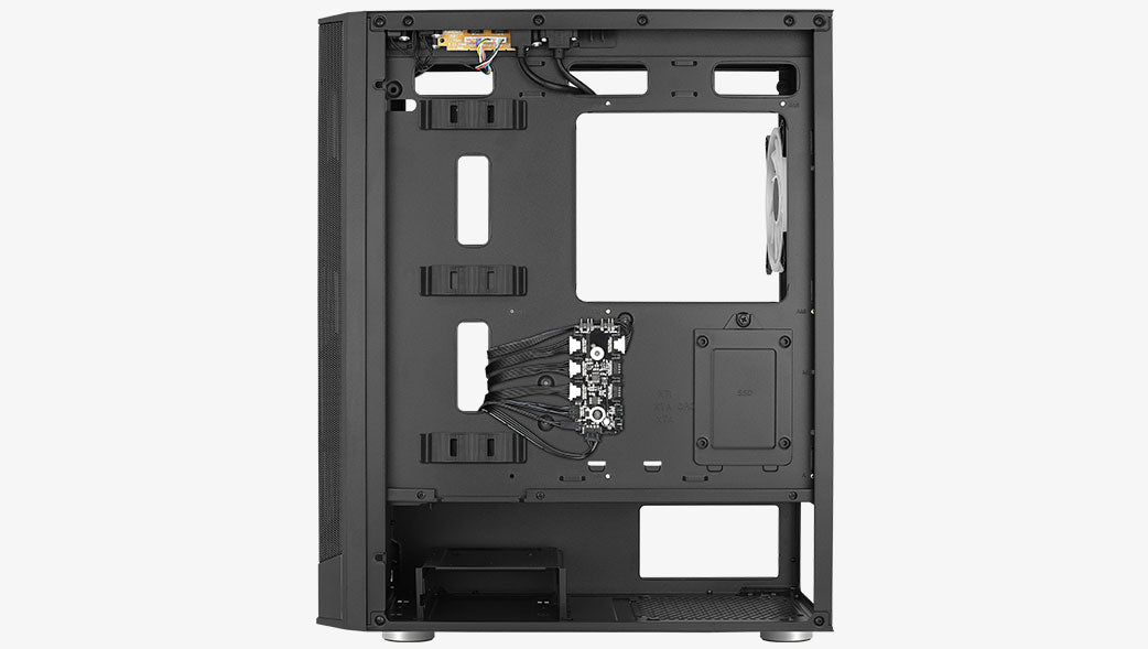Aerocool Prism ARGB Black Mid tower case - 120mm ARGB Fan x 4; 6-port ARGB control hub - ATX - 2x 2.5'' or 2x3.5'' - 360 Radiato | dynacor.co.za