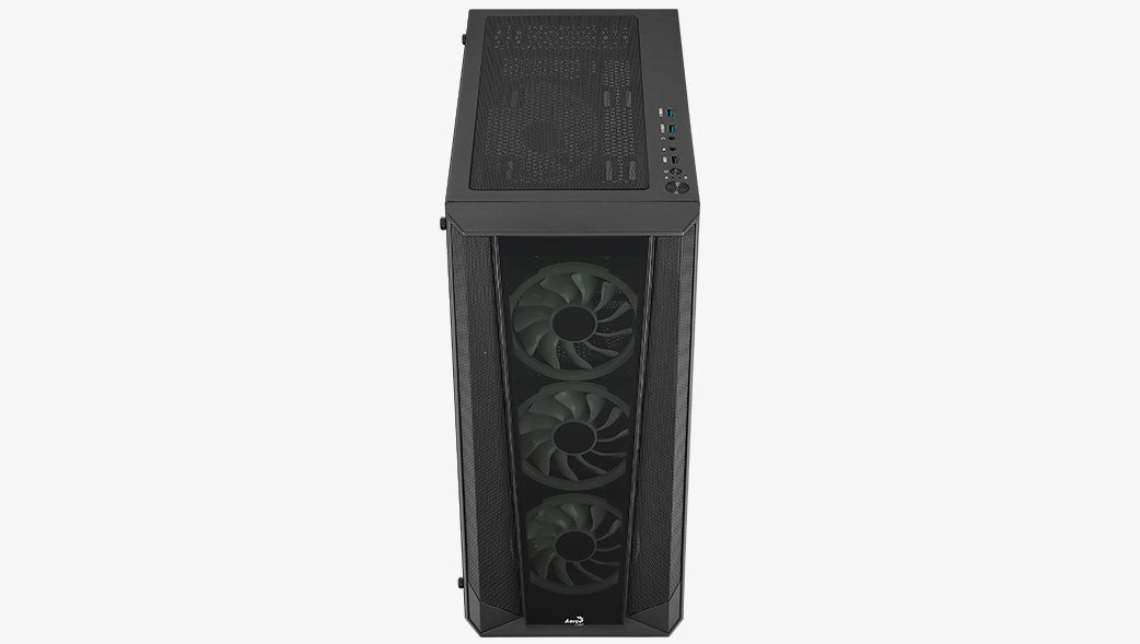 Aerocool Prism ARGB Black Mid tower case - 120mm ARGB Fan x 4; 6-port ARGB control hub - ATX - 2x 2.5'' or 2x3.5'' - 360 Radiato | dynacor.co.za