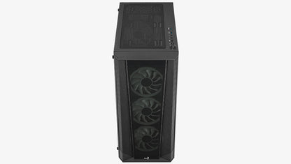 Aerocool Prism ARGB Black Mid tower case - 120mm ARGB Fan x 4; 6-port ARGB control hub - ATX - 2x 2.5'' or 2x3.5'' - 360 Radiato | dynacor.co.za