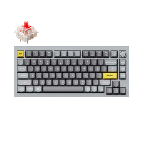 Keychron Q1 75% Red G Pro Switches Aluminium RGB Wired Keyboard - Grey | dynacor.co.za