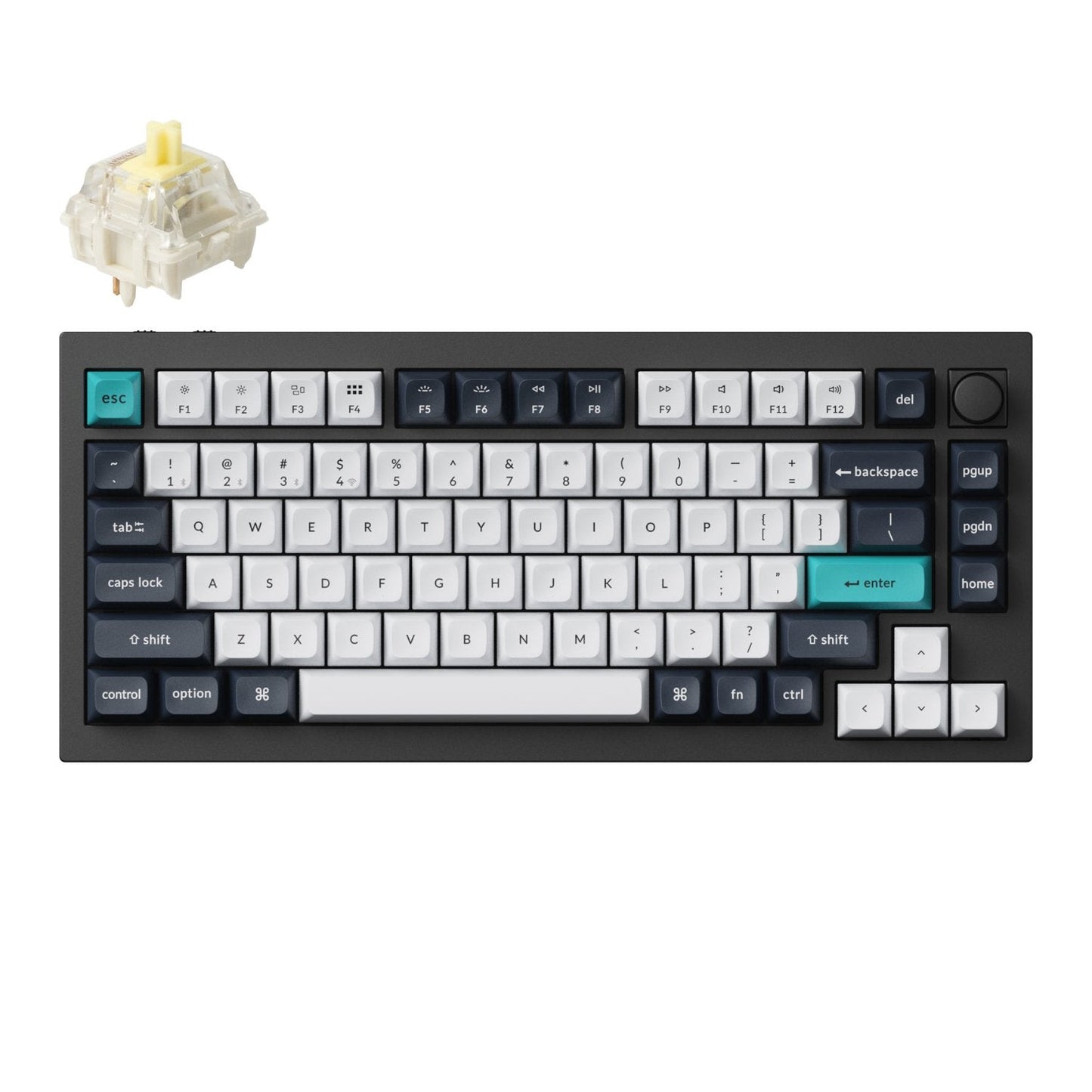Keychron Q1 Max QMK/VIA RGB Wireless Custom Mechanical Keyboard (Gateron BANANA Switches) - Black | dynacor.co.za