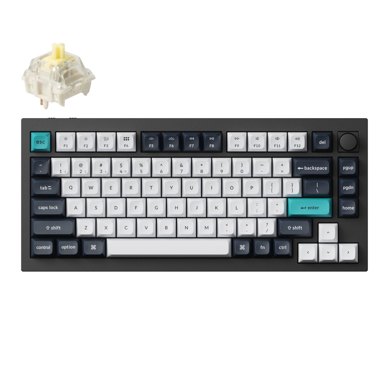 Keychron Q1 Max QMK/VIA RGB Wireless Custom Mechanical Keyboard (Gateron BANANA Switches) - Black | dynacor.co.za