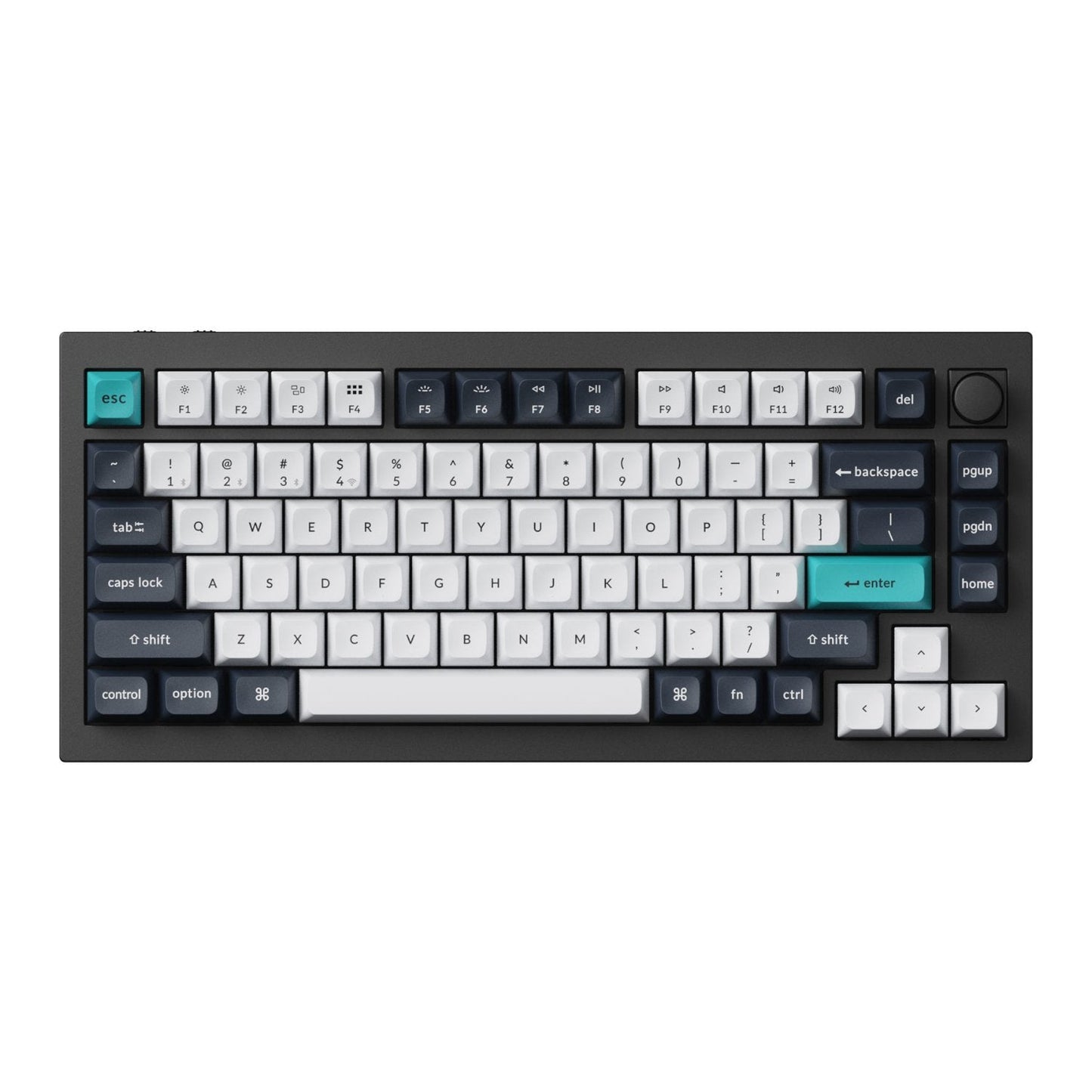 Keychron Q1 Max QMK/VIA RGB Wireless Custom Mechanical Keyboard (Gateron BANANA Switches) - Black | dynacor.co.za