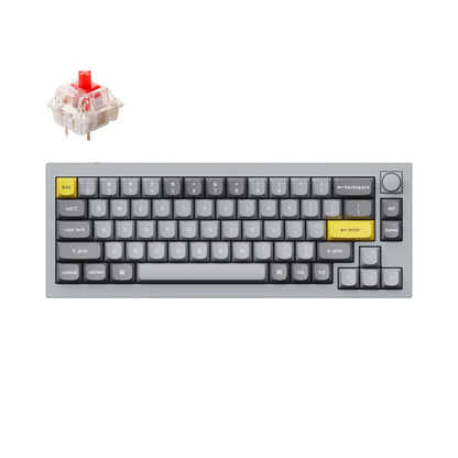 Keychron Q2 65% Red G Pro Switches Aluminium RGB Wired Keyboard - Grey | dynacor.co.za