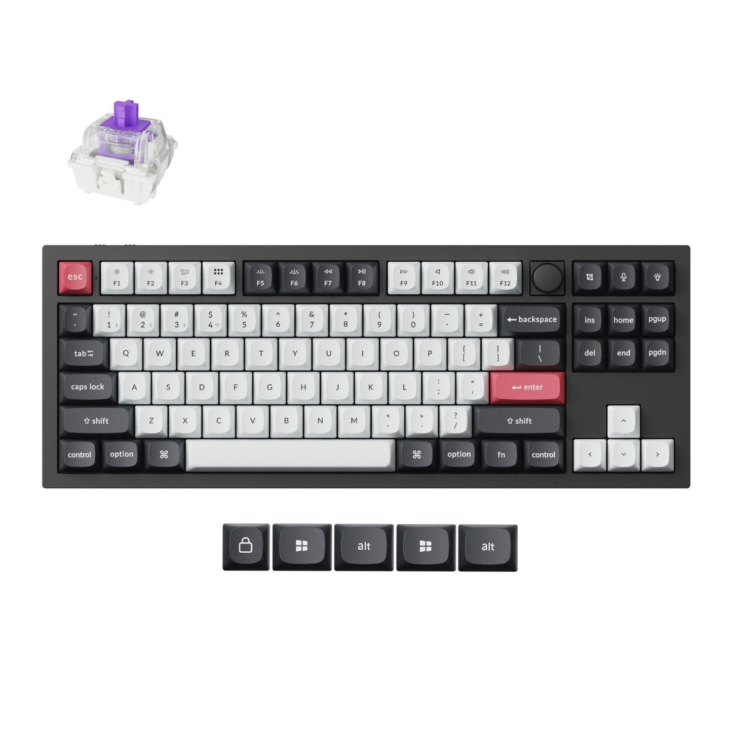 Keychron Q3 HE QMK 80% Wireless Custom Mechanical Keyboard (Nebula Switch) – Carbon Black | dynacor.co.za