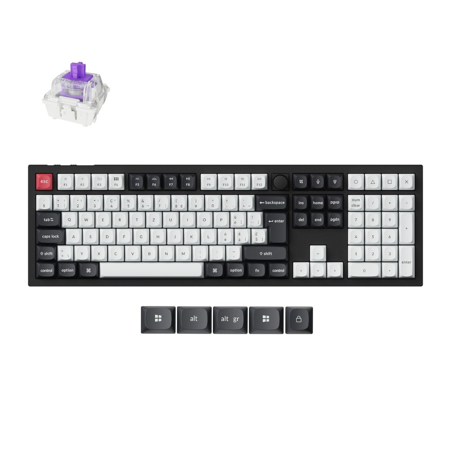Keychron Q6 HE QMK Full-size Wireless Custom Mechanical Keyboard (Nebula Switch) – Carbon Black | dynacor.co.za