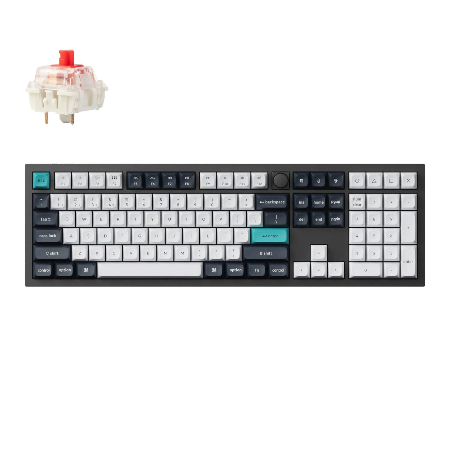 Keychron Q6 Max 100% Full Assembled Knob Red Switch Hot-Swap Gateron Jupiter RGB Wireless Keyboard - Black | dynacor.co.za