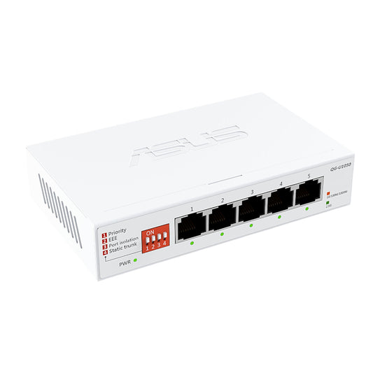 ASUS 5×2.5G Unmanaged Network Switch – White | dynacor.co.za