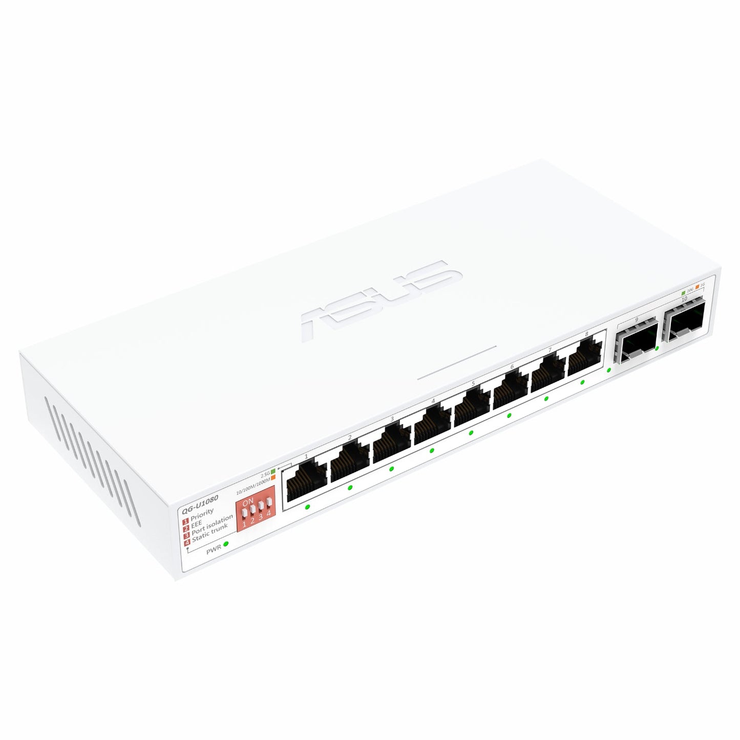 ASUS 8x2.5G + 2x10G SFP+ Unmanaged Network Switch- White | dynacor.co.za