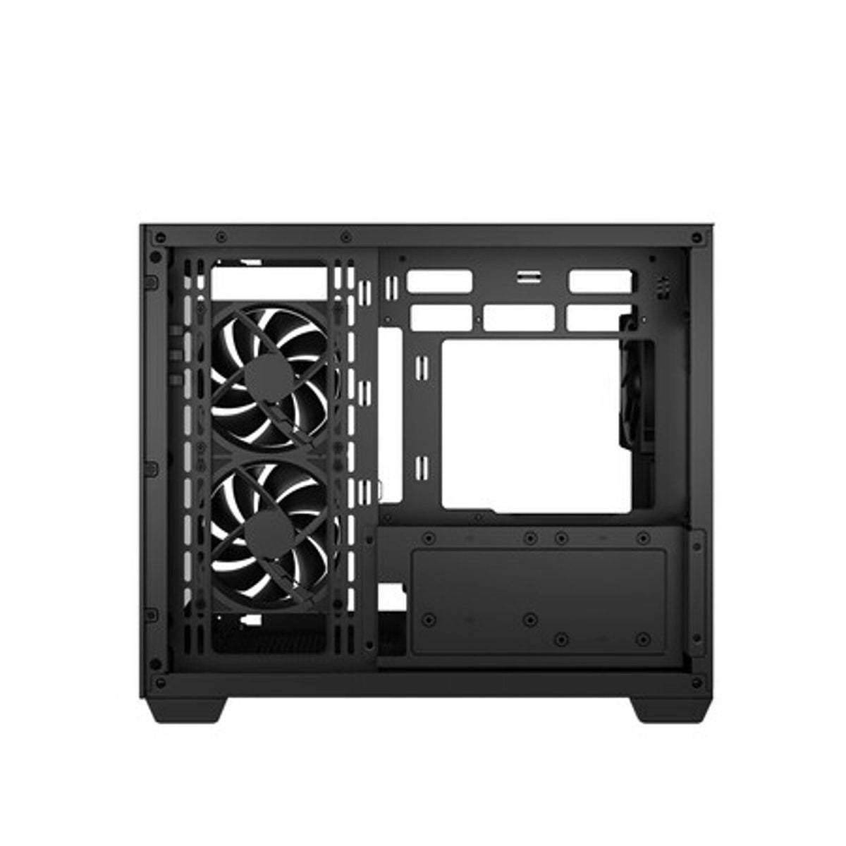 Deepcool CG330 3F Panoramic Dual-Chamber Micro-ATX Gaming Chassis - Black | dynacor.co.za