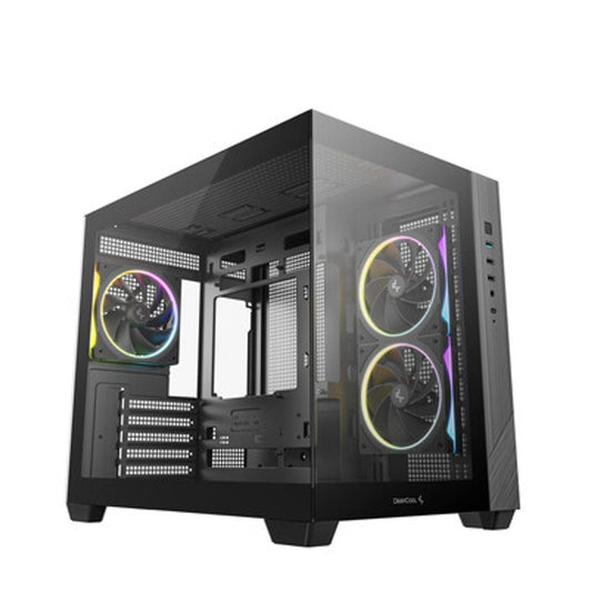 Deepcool CG330 3F Panoramic Dual-Chamber Micro-ATX Gaming Chassis - Black | dynacor.co.za