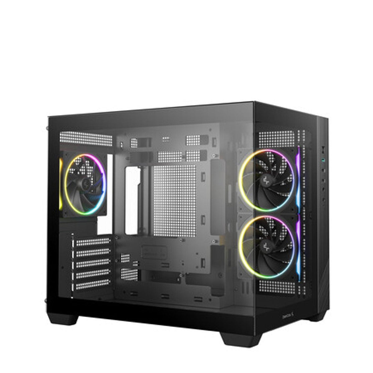 Deepcool CG330 3F Panoramic Dual-Chamber Micro-ATX Gaming Chassis - Black | dynacor.co.za
