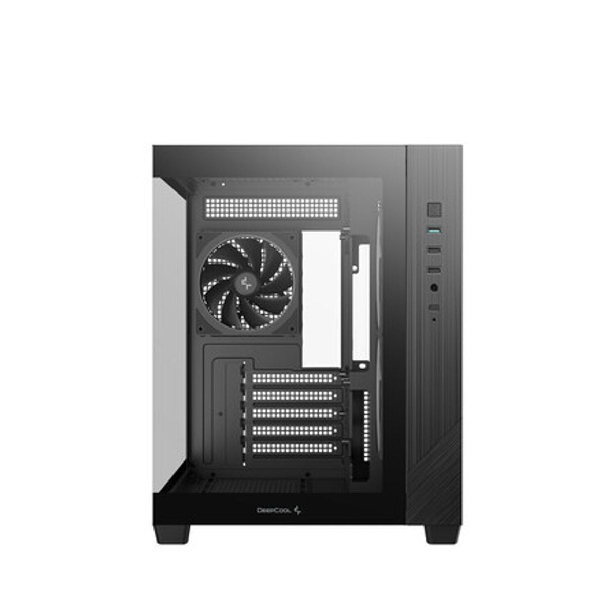 Deepcool CG330 3F Panoramic Dual-Chamber Micro-ATX Gaming Chassis - Black | dynacor.co.za