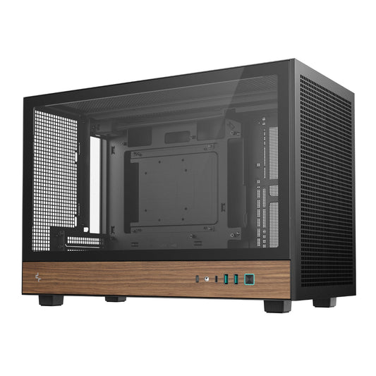 DeepCool CH260 Wood mATX Gaming Chassis - Black | dynacor.co.za