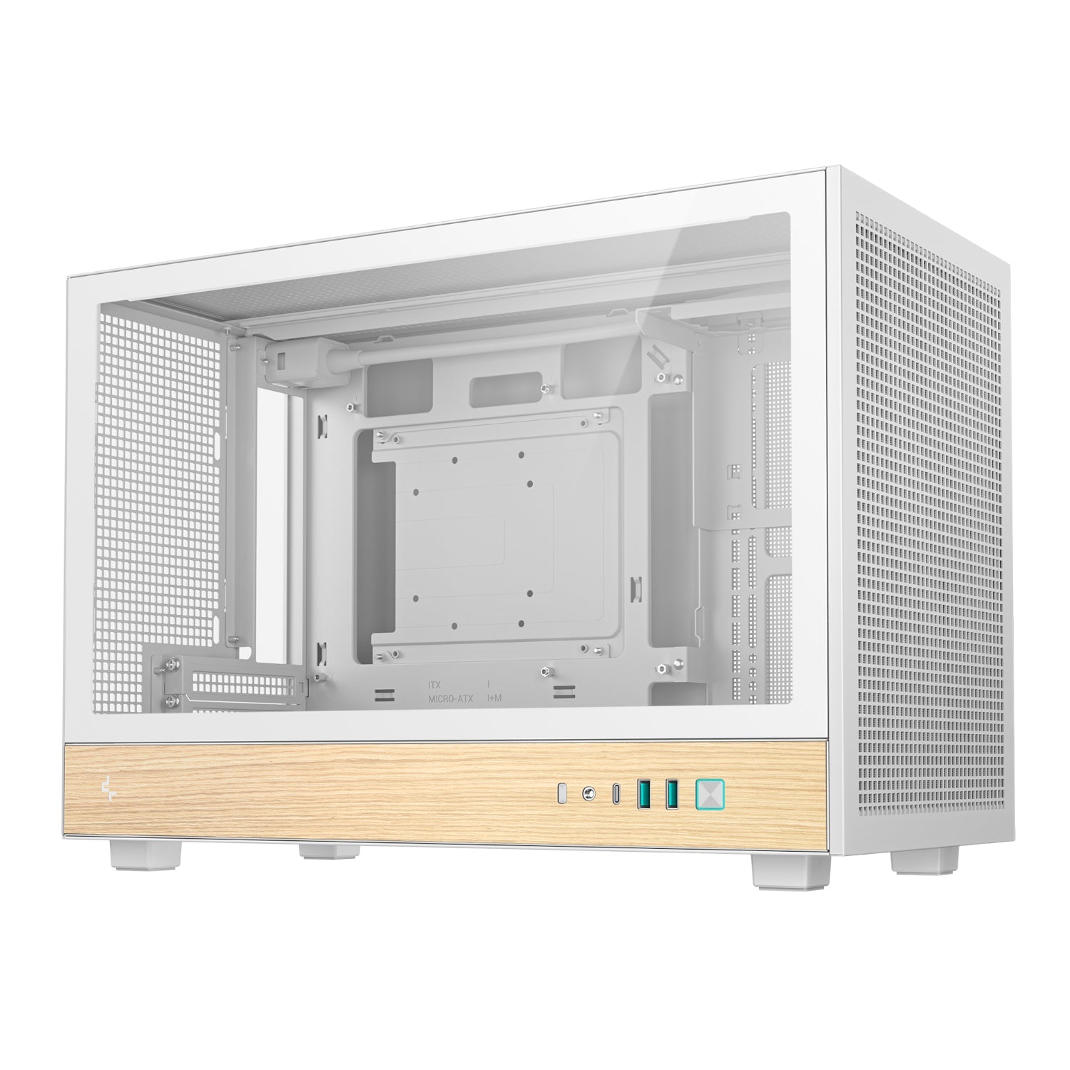 DeepCool CH260 Wood mATX Gaming Chassis White | dynacor.co.za