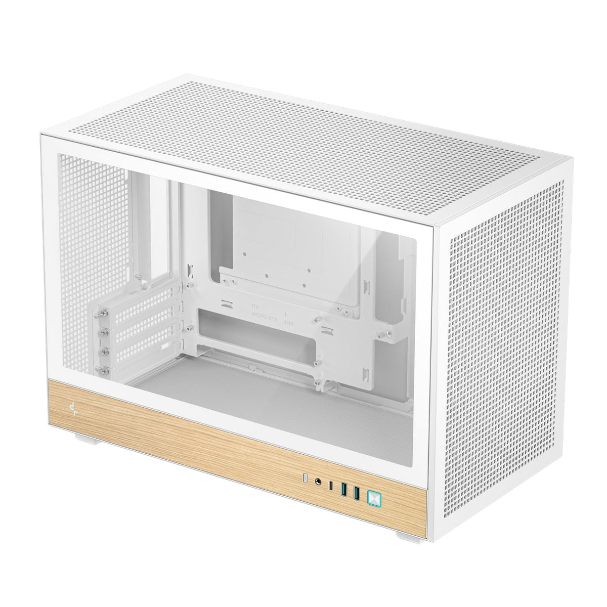 DeepCool CH260 Wood mATX Gaming Chassis White | dynacor.co.za