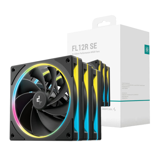 DeepCool FL12 3-in-1 ARGB 120mm PWM 3 Fan Pack - Black | dynacor.co.za