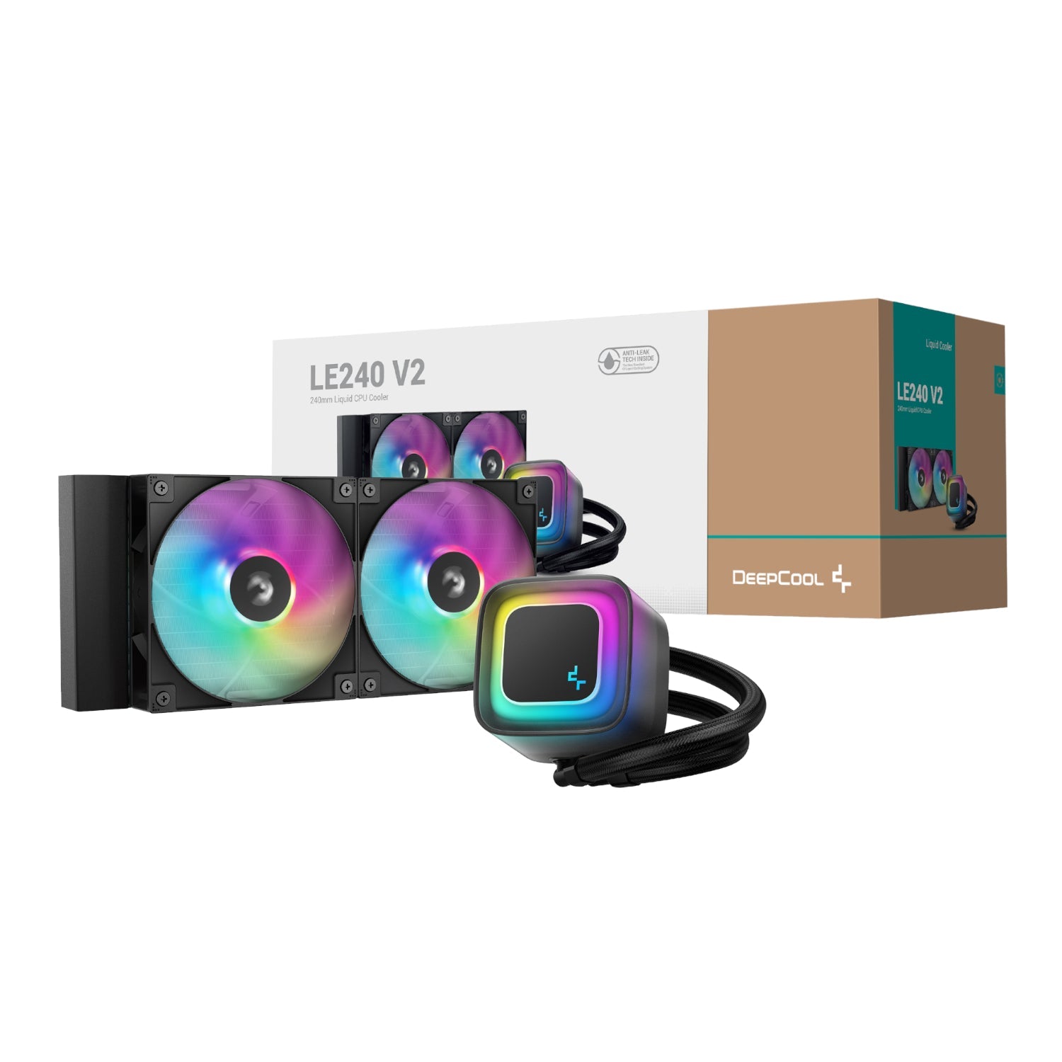DeepCool LE240 V2 240mm ARGB AIO CPU Liquid Cooler - Black | dynacor.co.za