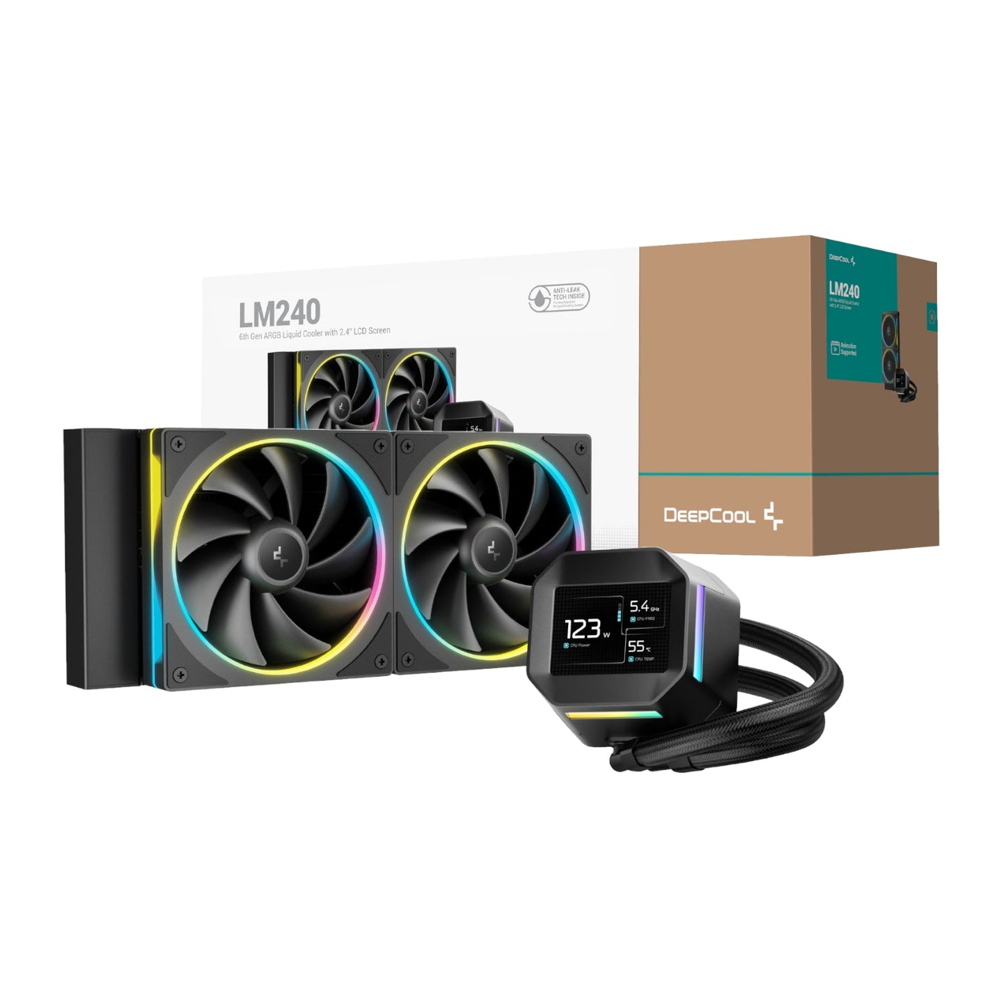 DeepCool LM240 ARGB 240mm AiO CPU Liquid Cooler - Black | dynacor.co.za