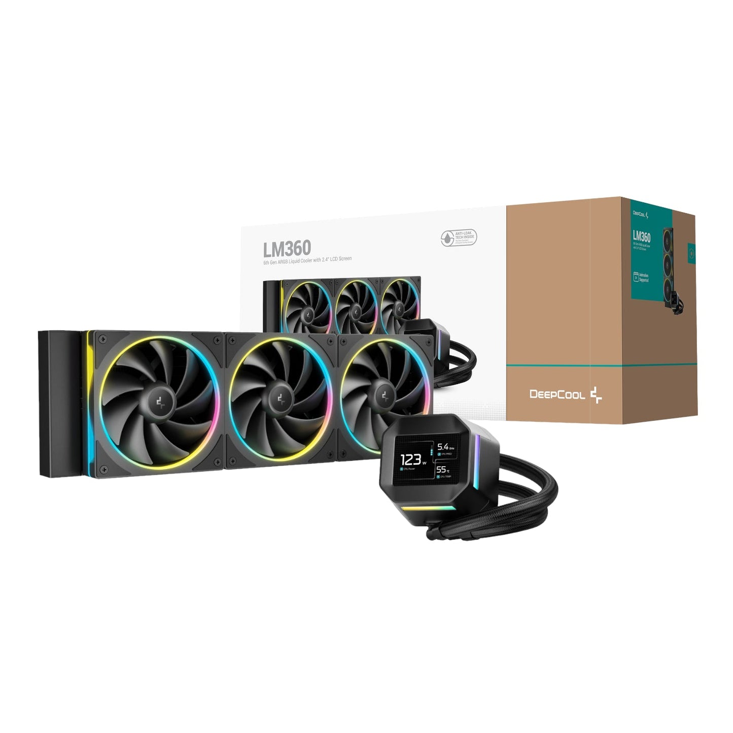 DeepCool LM360 ARGB 360mm AIO CPU Liquid Cooler - Black | dynacor.co.za