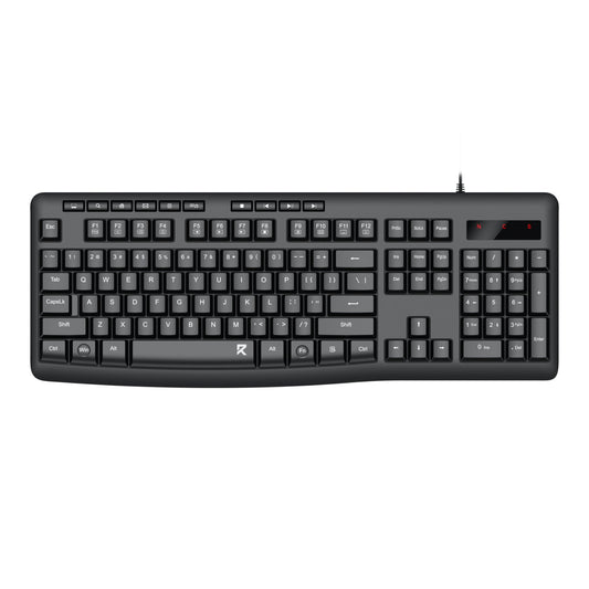 Redragon BK-7366 Full-size Ergonomic Wired Membrane Office Keyboard - Black | dynacor.co.za