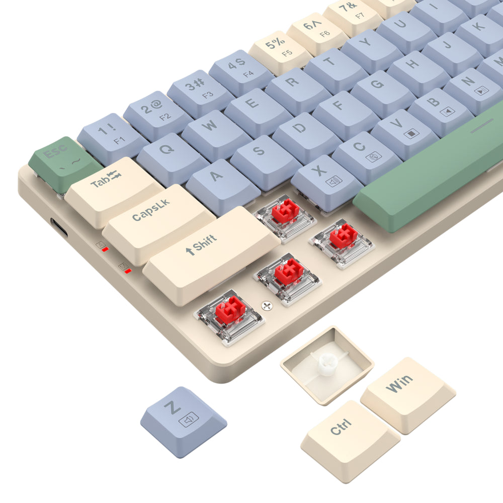 Redragon BS8772 Wireless Keyboard and Mouse Combo - Cream/Blue