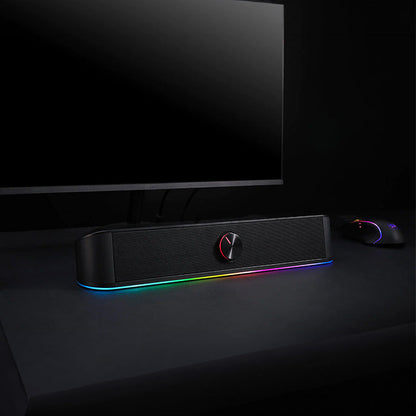 REDRAGON 2.0 Sound Bar ADIEMUS 2 x 3W RGB USB|Aux PC Gaming Speaker - Black | dynacor.co.za
