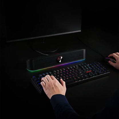 REDRAGON 2.0 Sound Bar ADIEMUS 2 x 3W RGB USB|Aux PC Gaming Speaker - Black | dynacor.co.za