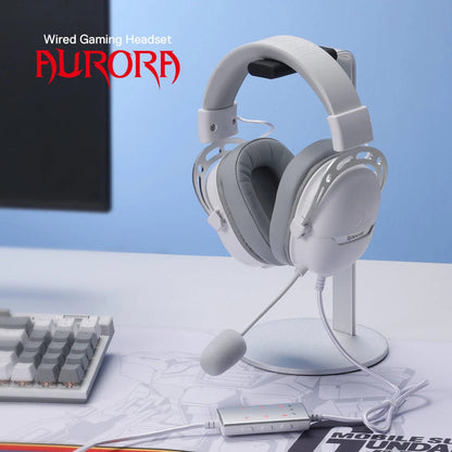 REDRAGON Over-Ear AURORA Gaming Headset - White | dynacor.co.za