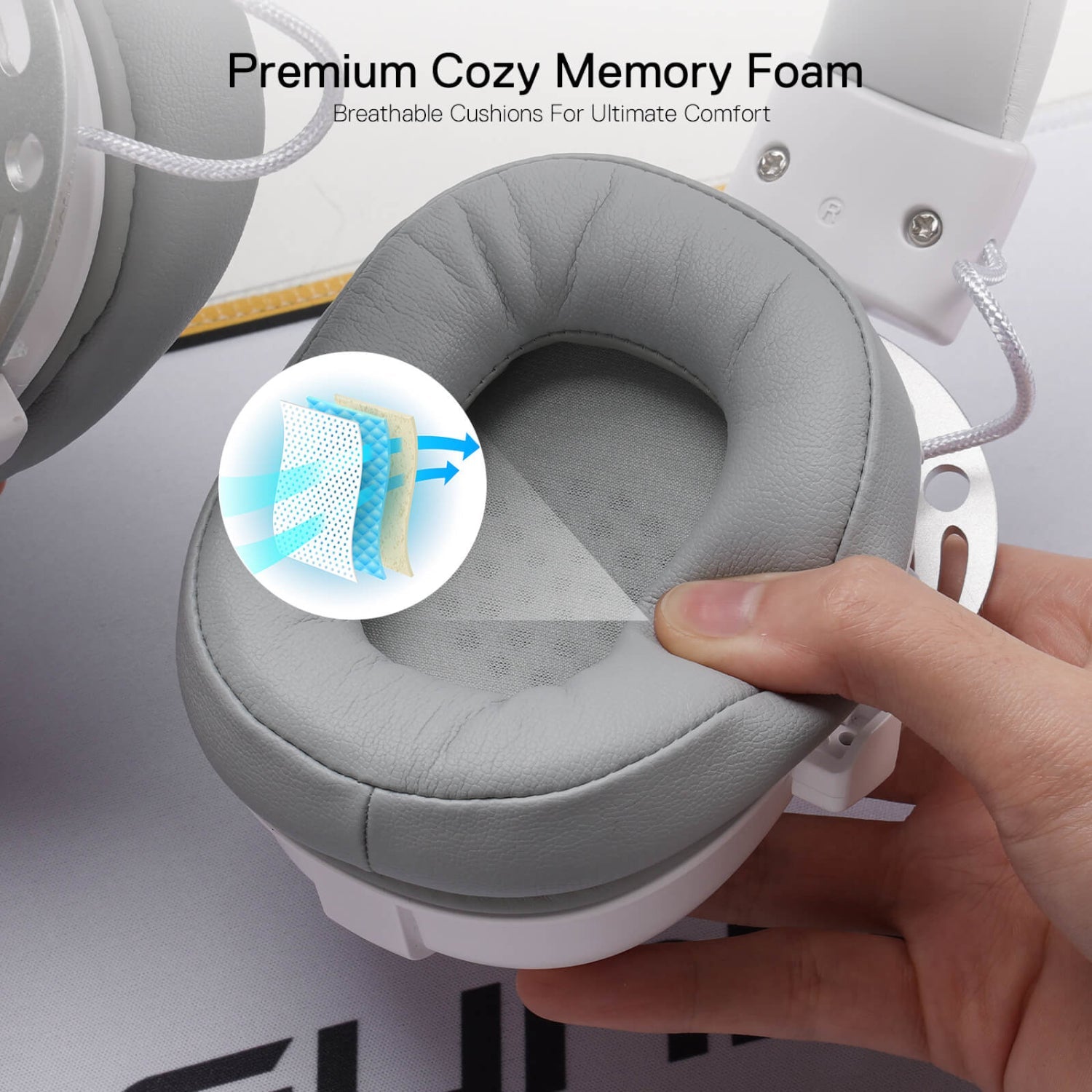 REDRAGON Over-Ear AURORA Gaming Headset - White | dynacor.co.za