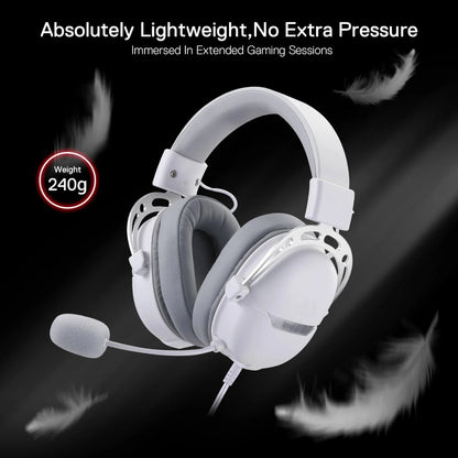 REDRAGON Over-Ear AURORA Gaming Headset - White | dynacor.co.za