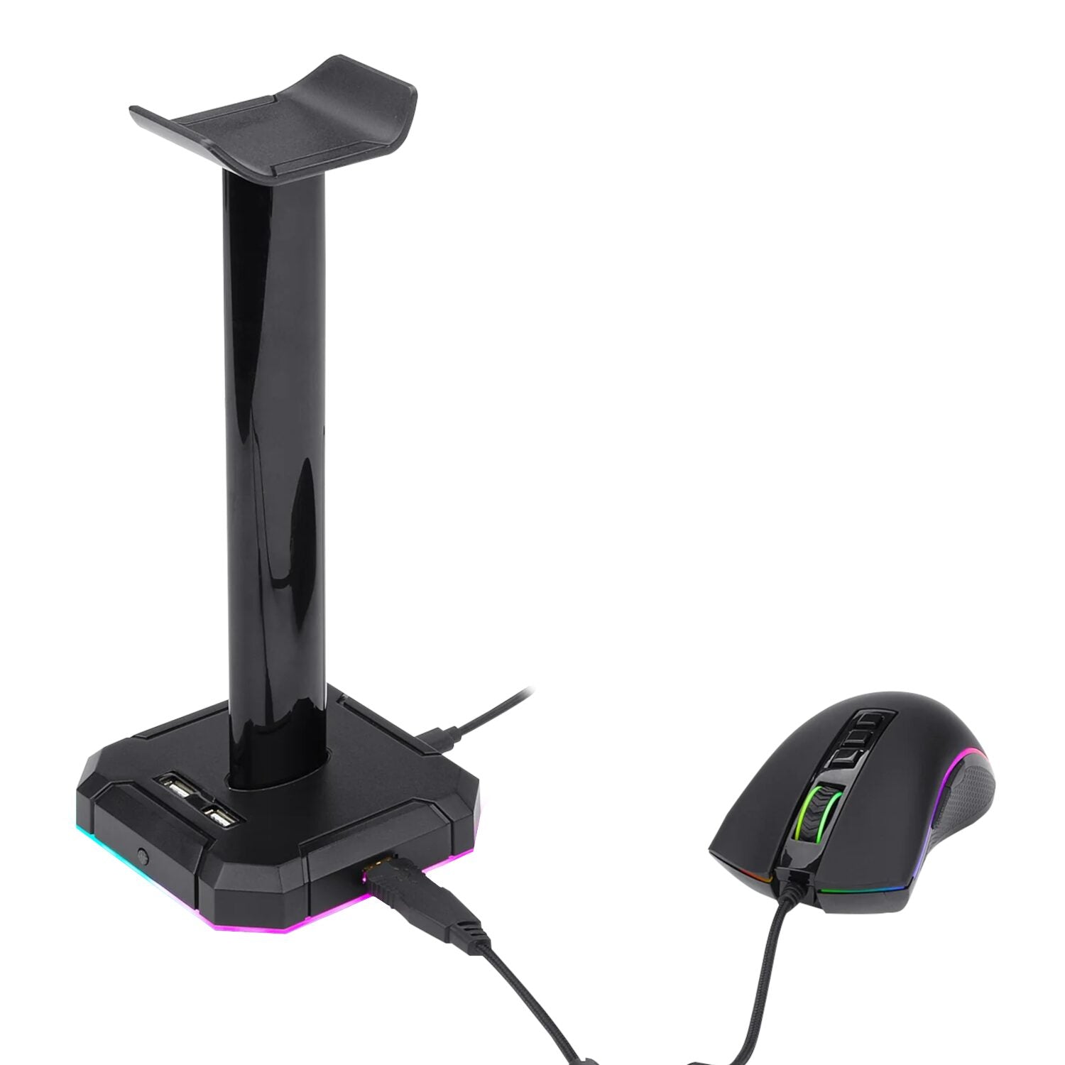 Redragon HA300 Scepter Pro RGB Headset Stand with USB Hub (4 x USB 2.0, RGB Lighting) | dynacor.co.za