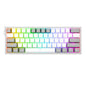 Redragon K617 FIZZ 60% Wired RGB Gaming Keyboard - White/Grey | dynacor.co.za