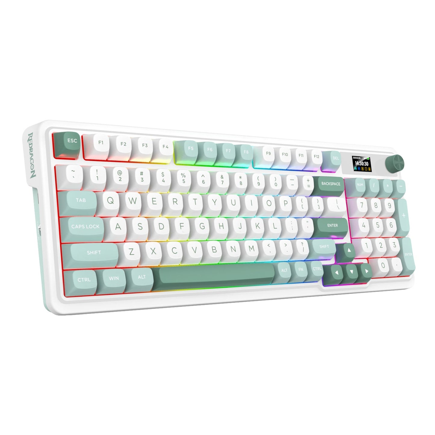 Redragon K719WGB GALATIN RGB PRO Full sized Wireless Gaming Keyboard - White | dynacor.co.za