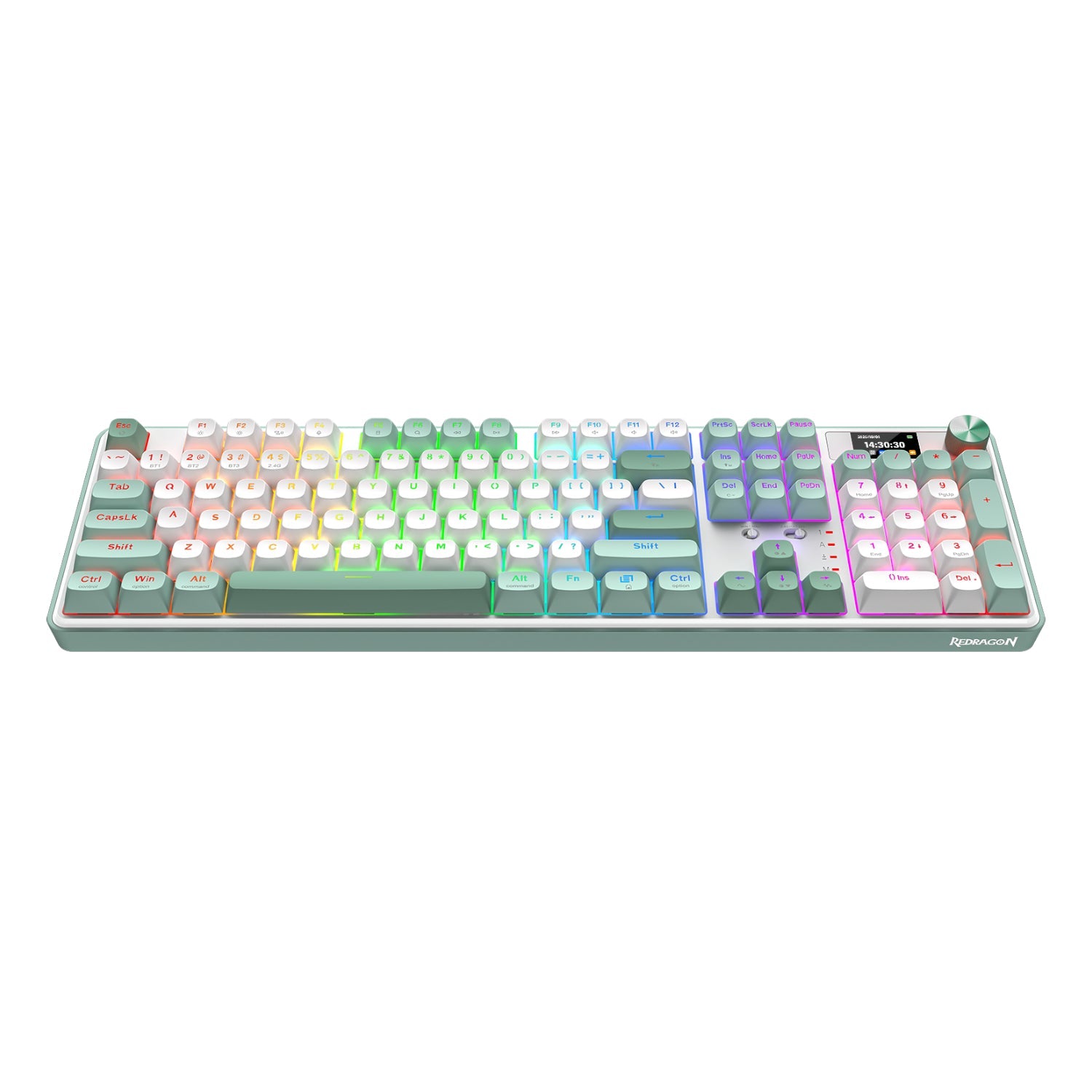 Redragon WYVERN K761 Pro Full-size RGB Wireless Mechanical Gaming Keyboard - White/Green | dynacor.co.za