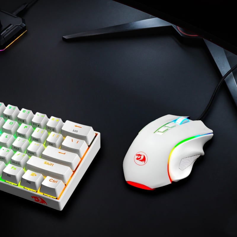 REDRAGON GRIFFIN 7200DPI Gaming Mouse - White | dynacor.co.za