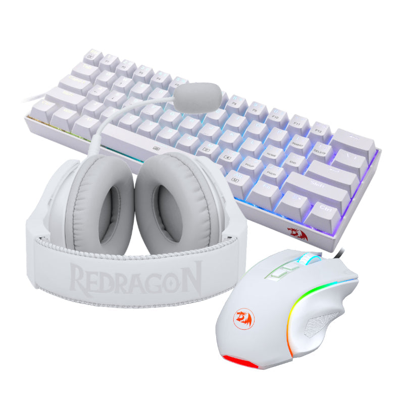 REDRAGON 3IN1 MS|HS|KB WIRED COMBO - WHITE | dynacor.co.za