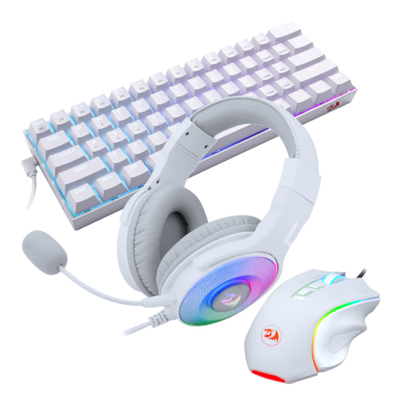 REDRAGON 3IN1 MS|HS|KB WIRED COMBO - WHITE | dynacor.co.za