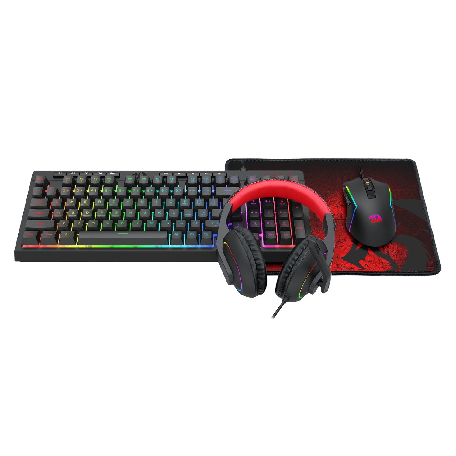 Redragon 4-in-1 Keyboard | Mouse | Mousepad | RGB Headset Gaming Combo | dynacor.co.za