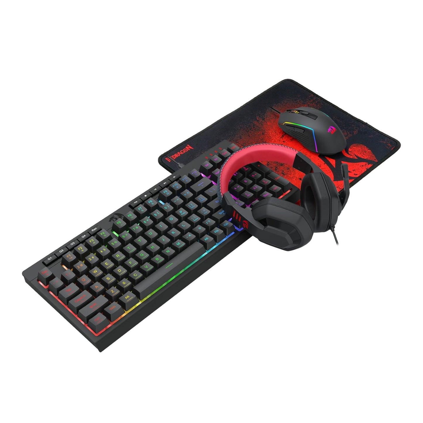 Redragon 4-in-1 Keyboard | Mouse | Mousepad | Headset Gaming Combo | dynacor.co.za