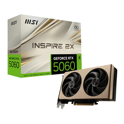 MSI GeForce RTX 5060 8G INSPIRE 2X OC Graphics Card – Gold | dynacor.co.za