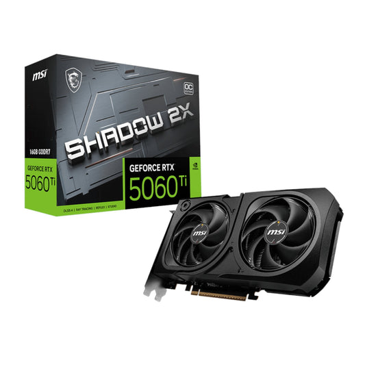 MSI GeForce RTX 5060 Ti SHADOW 2X OC PLUS GDDR7 16GB Graphics Card | dynacor.co.za