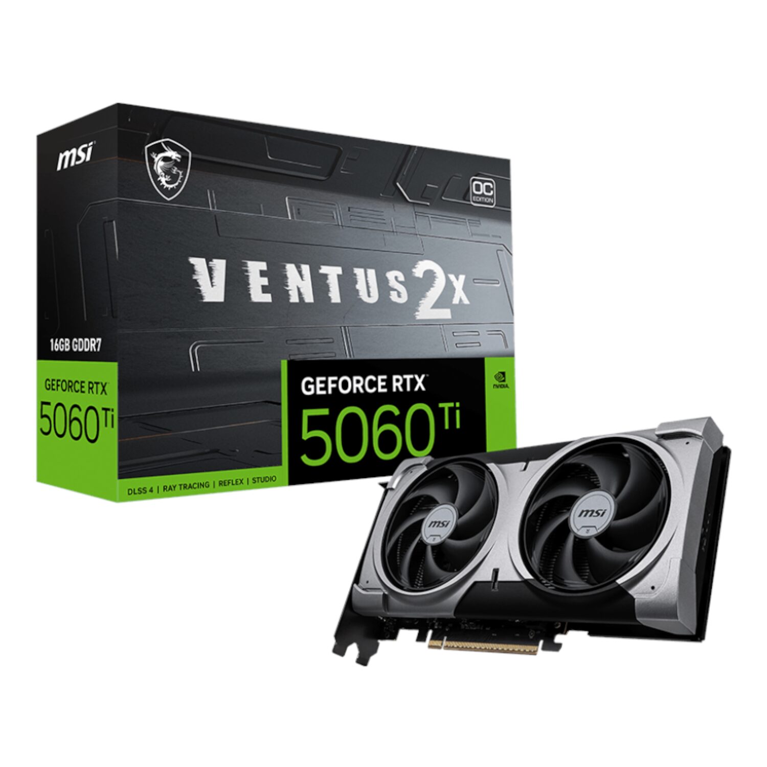 MSI GeForce RTX 5060 Ti VENTUS 2X OC PLUS 16GB GDDR7 Graphics Card | dynacor.co.za