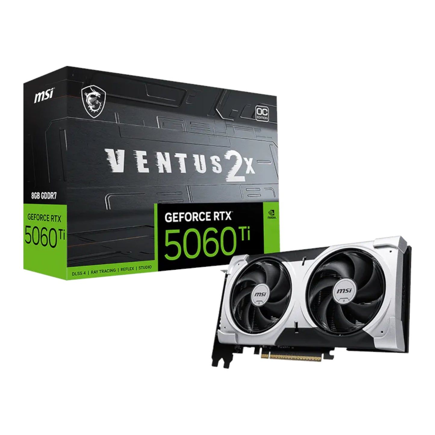 MSI Nvidia GeForce RTX 5060TI VENTUS 2X OC PLUS 8GB Graphics Card | dynacor.co.za