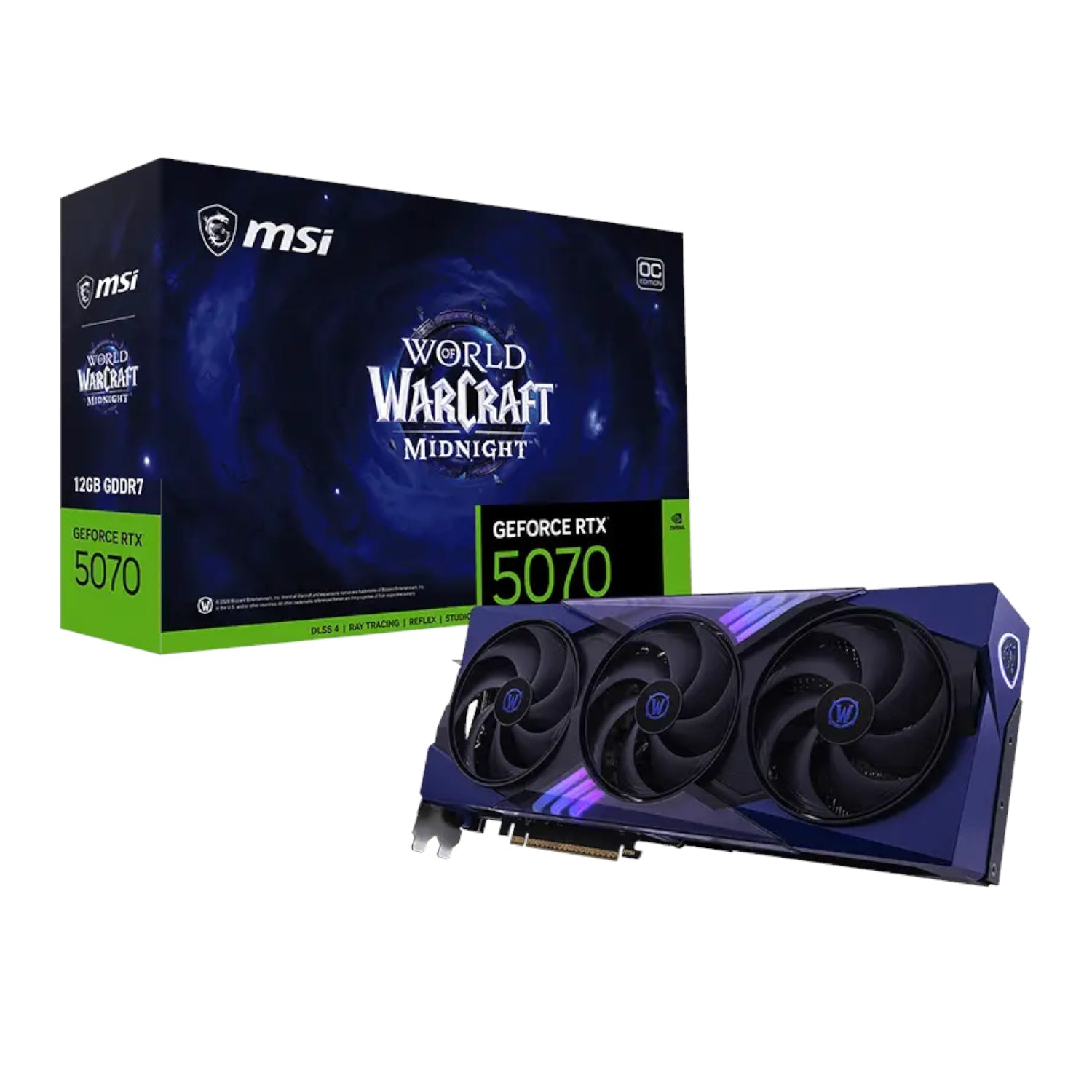 MSI GeForce RTX 5070 12GB World of Warcraft MIDNIGHT VOID EDITION OC Graphics Card | dynacor.co.za