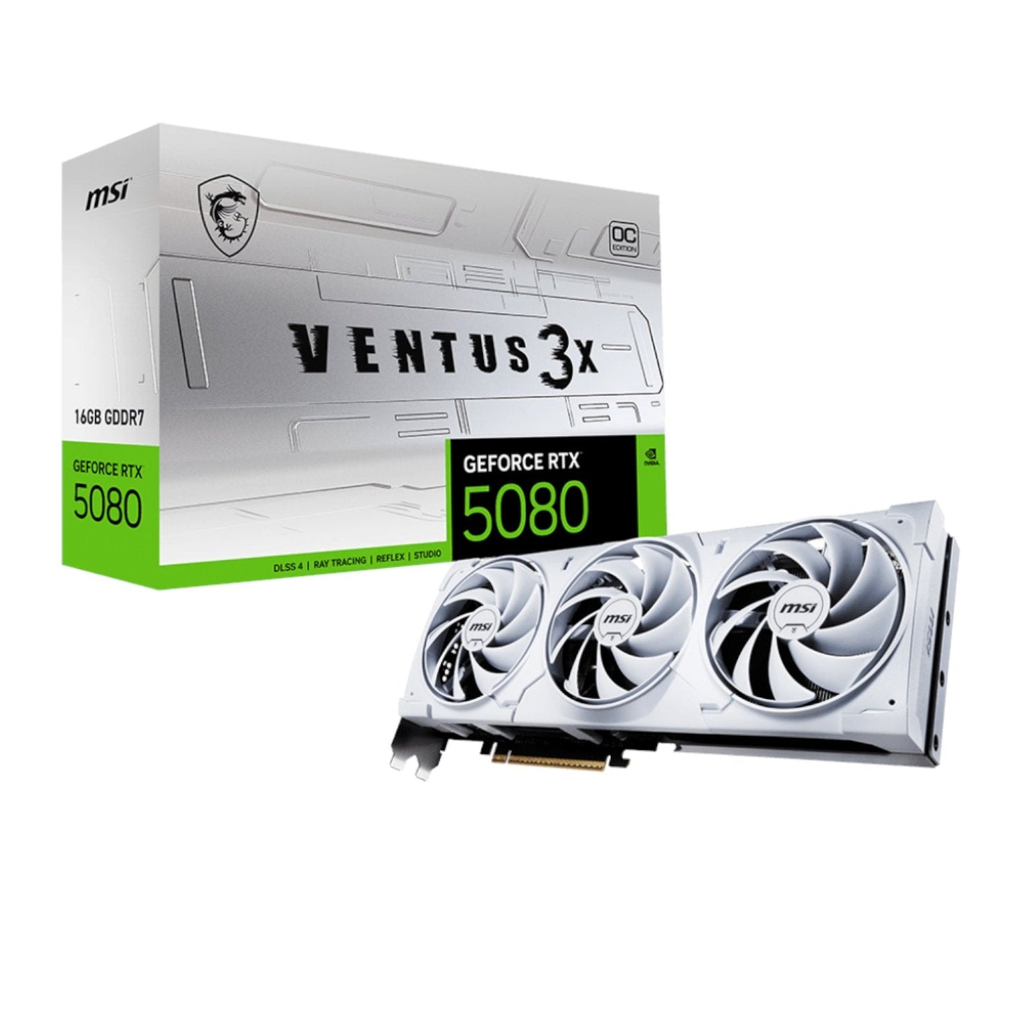 MSI GeForce RTX 5080 VENTUS 3X OC 16GB GDDR7 Graphics Card - White | dynacor.co.za